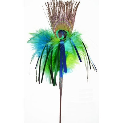 Go Cat Long Peacock Sparkler: 36" Cat Toy Teaser Wand