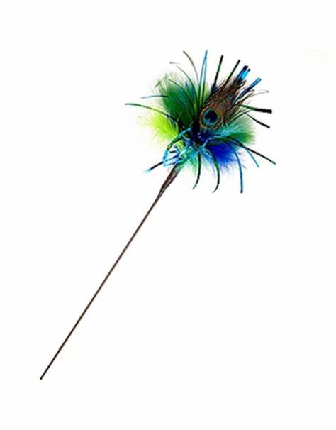 Go Cat Long Peacock Sparkler: 36" Cat Toy Teaser Wand