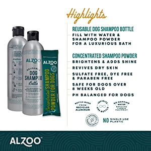 ALZOO Reusable Dog Shampoo Bottle 16 oz.