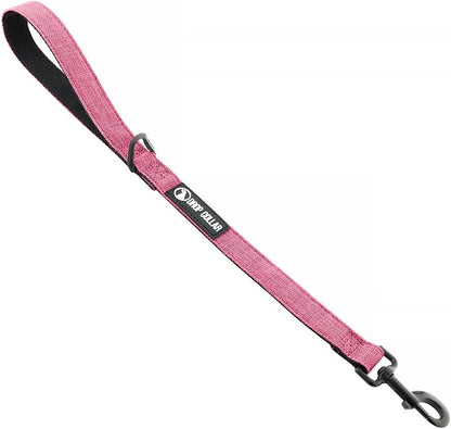 Drop Collar Natural Material Leash with Sleek D-Ring for Accessories & Soft Padded Gel Handle for Comfort (Long)