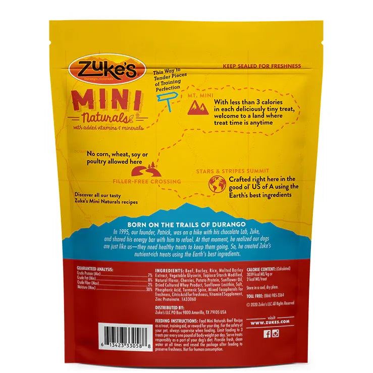 Zuke's Mini Naturals Training Dog Treats Beef Recipe 6 oz.